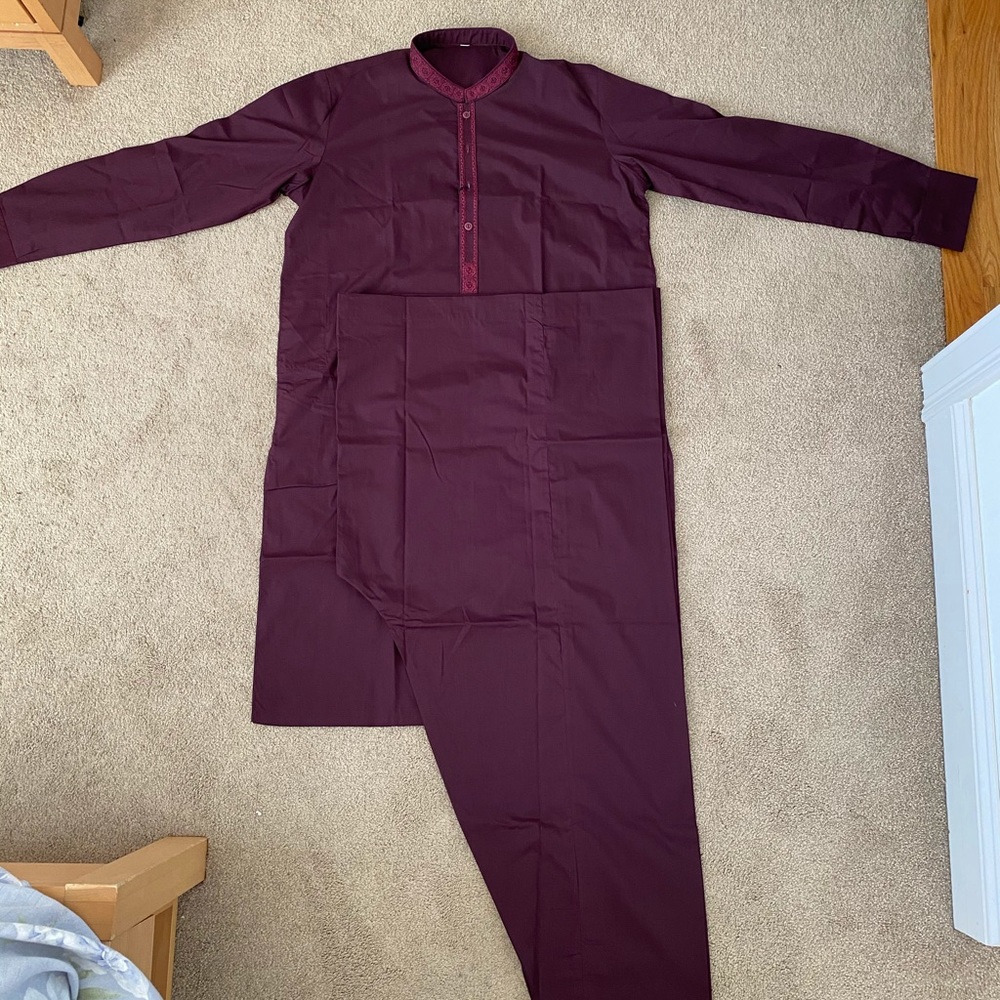 Maroon Shalwaar Kameez For Men